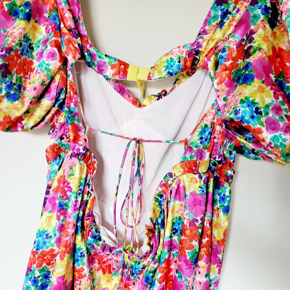 For Love And Lemons Merrill Puff Sleeve Mini Dress - Picture 10 of 14